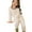 Beige, variant on Toddler Soft Cozy Girls Thermal Underwear Long Sleeve Top Pants Set Kids Outfits