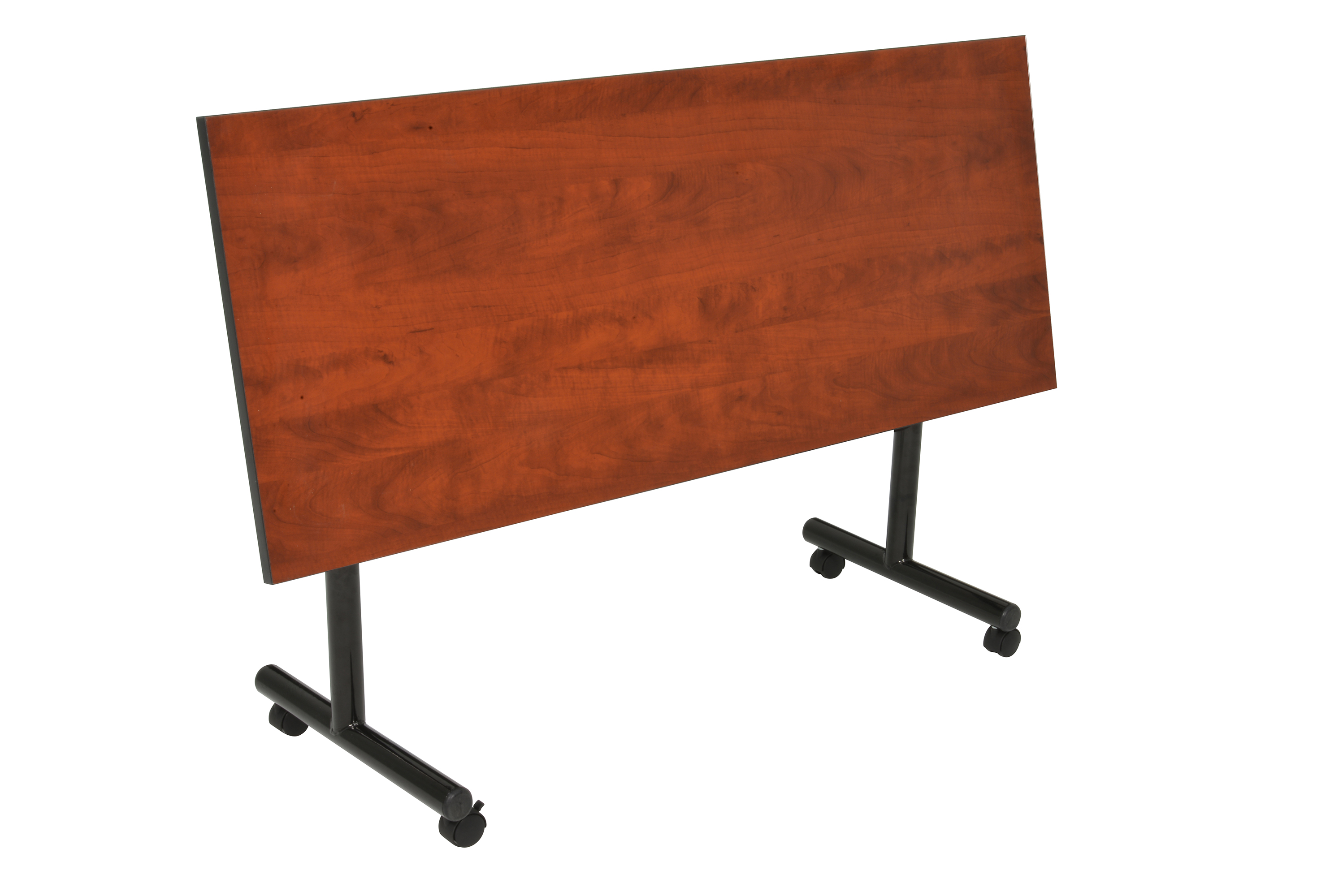 Regency Kobe 60 x 24 in. Flip-Top Privacy Nesting Table- Cherry, 2 Zeng Stack Chairs- Grey