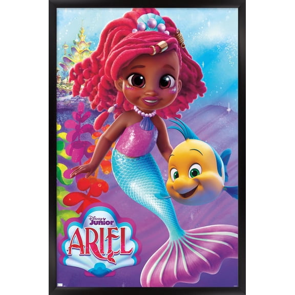 Disney Junior: Ariel - Ariel and Flounder Wall Poster, 22.375" x 34" Framed