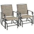 thumbnail image 1 of Outsunny Outdoor Glider Chair Set of 2, Glider Rocking Chairs, Dark Brown, 1 of 10