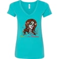 thumbnail image 3 of Inktastic DÃ­a De Los Muertos in Sugar Skull Makeup Women's V-Neck T-Shirt, 3 of 5