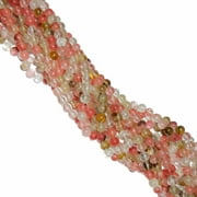 8mm Fire Cherry Quartz Manmade Gemstone Round, Loose Beads, 15 inch Loose Strand