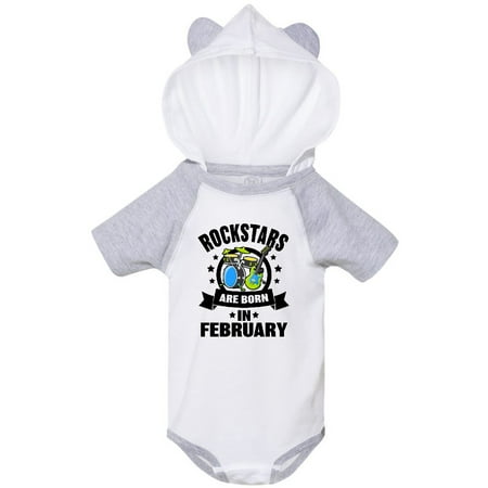 

Inktastic Rockstars are Born in February Birthday Gift Baby Boy or Baby Girl Bodysuit