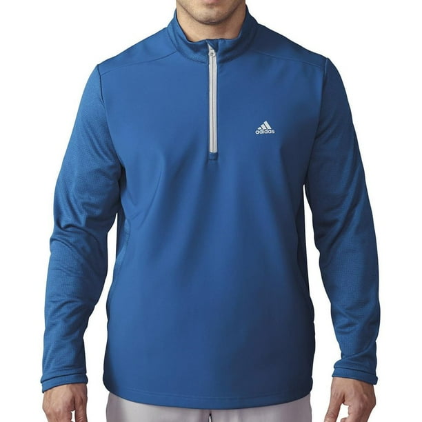 adidas Golf Men s Climastorm Hybrid Heathered 1 4 Zip Jacket EQT Blue Stone Medium