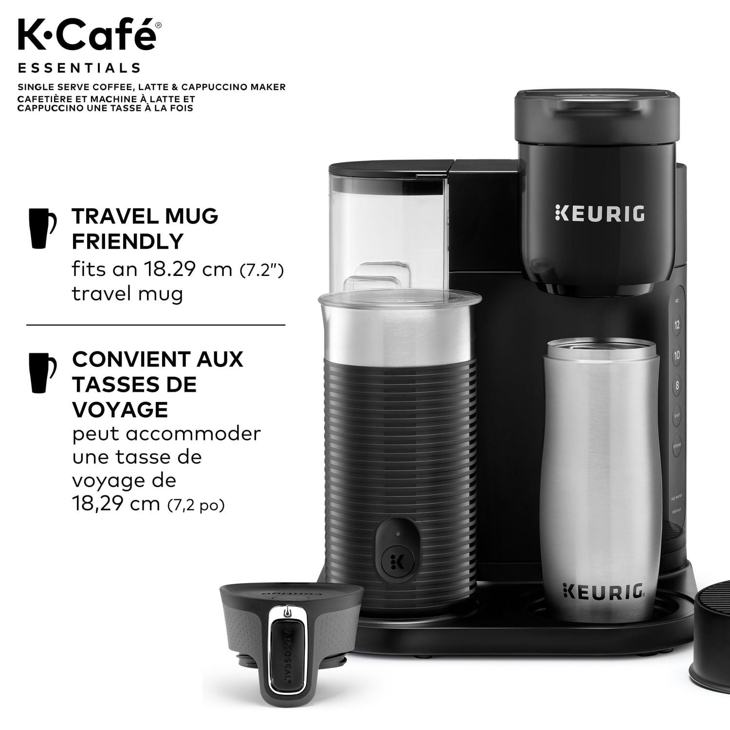 Keurig K-Café Essentials Coffee Maker with Milk Frother, Black