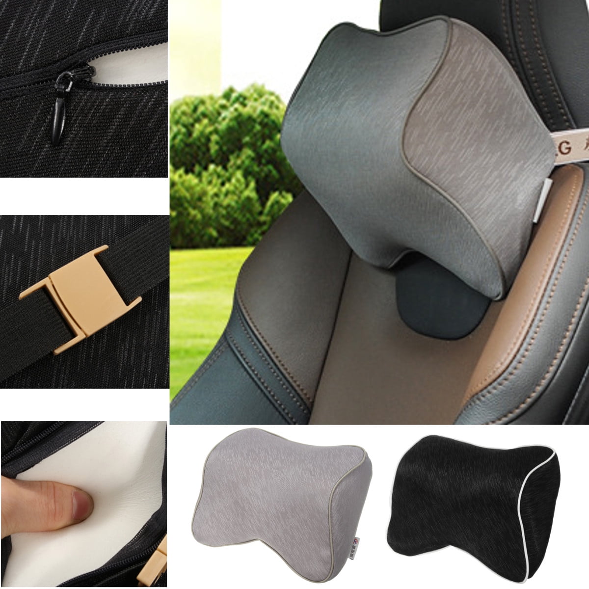 Universal Auto Memory Foam Car Seat Head Neck Waist Rest Massage