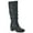 Black/Tumbled/Smooth, variant on WHITE MOUNTAIN Womens Brown Buckled Straps Cushioned Ruched Desirable Almond Toe Block Heel Slouch Boot 9.5 M