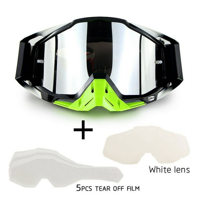Motorcycle Riding Cross-country Goggles Outdoor Glasses Set with Transparent Lens and Tearable Film