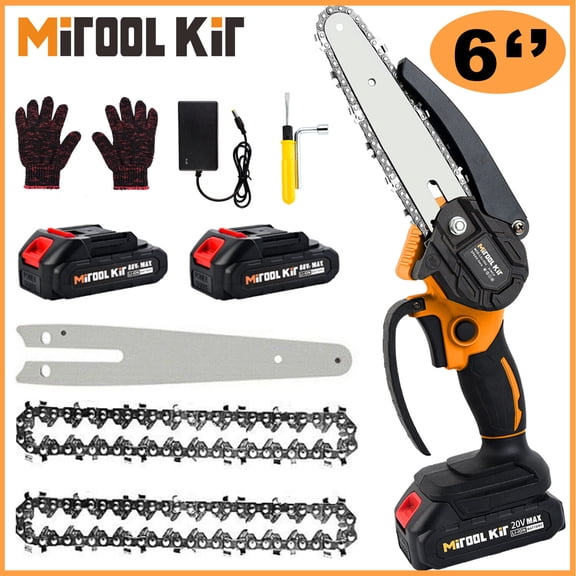 Mitool Kit Mini Chainsaw Cordless Electric Handheld Chain 800W 2 Battery Power