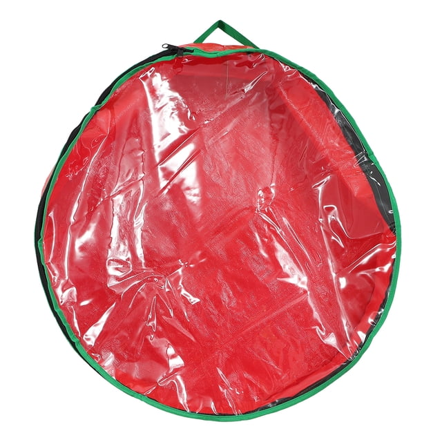 1pc Christmas Wreath Storage Bag Wreath Storage Container Holiday Party Decor with Clear Window