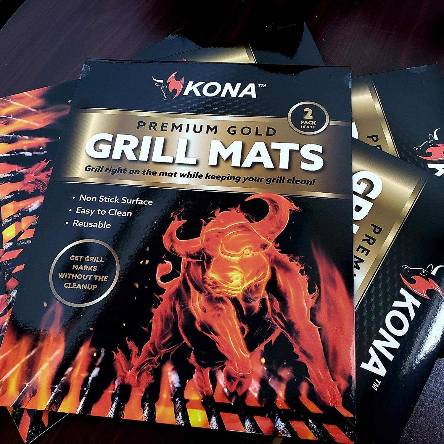 Kona Copper Grill Mats Non Stick BBQ and Oven Sheets Set of 2, 16"x13" - image 4 of 7