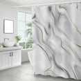 Clearance！EQWLJWE Vintage Grey Black Marble Shower Curtain 72Wx72H Inch