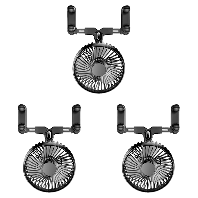 Ventilador Refrigeración para Coche USB 3 Velocidades 12/24V Espejo Retrovisor Ventilación Automático