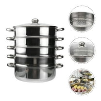 Mobestech Stainless Steamer Pot Cooking Multifunctional Round Households 1 Set