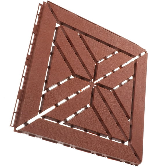 UPOUART Brown Plastic Deck Tiles for Outdoor Patio Walkway Flooring, Easy to Install, and Weather Resistant