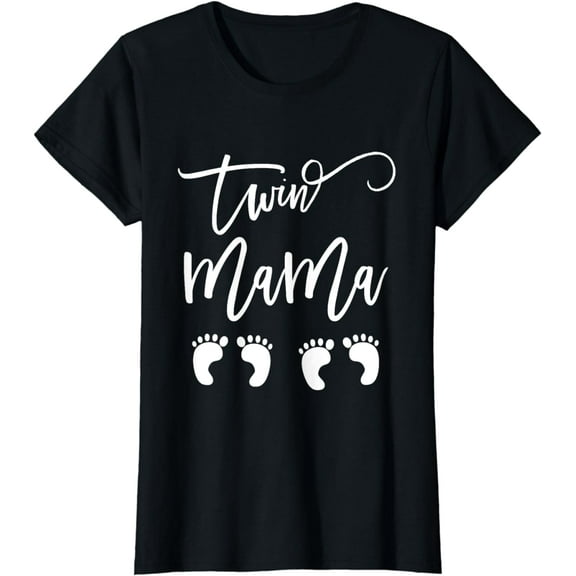 Twin Mama Mom to Be Pregnant with Twins Pregnancy Funny T-Shirt