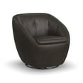 thumbnail image 3 of Home Square Leather Swivel Chair in Dark Brown Finish - Set of 2, 3 of 8