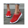 thumbnail image 1 of Eloshman Lady Lightweight Flat Sock Shoes Athletic Breathable Mesh Round Toe Sneakers, 1 of 8