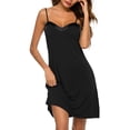 thumbnail image 3 of HomeGardon Nightgowns for Women,Summer Dresses Casual Sleeveless V-Neck Dress Breathable Fashion Sleepshirt Homewear for Women,S-XXL, 3 of 5