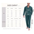 thumbnail image 5 of GIRUNS Men's Pajamas Set Soft Sleepwear Button Down Long Sleeve and Long Pants with Pocket Loungewear Sets Dark Green 3XL, 5 of 7