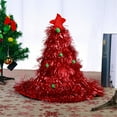 thumbnail image 2 of Glitter Xmas Tree Hat Christmas Tree Topper Decoration Red Green Silver Tinsel Hat Christmas Decor Winter Santa Party Supplies, 2 of 3