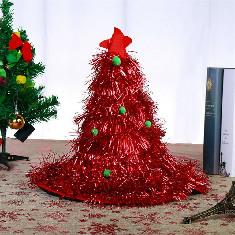 XMas Tree Hat Green Tinsel XMas Tree Hat Green Tinsel