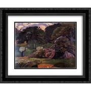 Paul Gauguin 2x Matted 24x20 Black Ornate Framed Art Print 'Brittany landscape with women carrying sack'