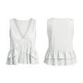 thumbnail image 7 of Cotton Linen Tank Tops Cute Tank Tops Summer Linen Tank Tops Linen Tank Tops Going Out Top Women's Babydoll Tops Casual Sleeveless Shirts Fitted Tank Tops Peplum Cotton Tops for Women White S, 7 of 7