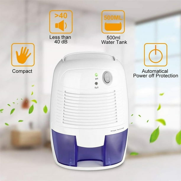 Mini déshumidificateur électrique absorbeur de garde-robe 900Ml, sécheur  d'air déshumidificateur pour salle de bains, Garage, maison