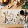 thumbnail image 2 of Spring Flowers Placemats Set of 12, Watercolor Pastoral Style Retro Non-Slip Place Mats Washable Table Mats for Kitchen Dining Table Decorations Indoor/Outdoor, 2 of 9