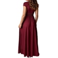 thumbnail image 3 of Hanerdun Women Pleated Dresses Female Party A-Line Maxi Dress Red L, 3 of 5