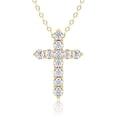 thumbnail image 1 of Collar con colgante en forma de cruz Auyisci chapado en oro de 14 quilates para mujer, 1 of 8