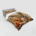 thumbnail image 2 of Ambesonne Rustic Bedding Set 4 Pcs, Farmhouse Summer Chamomiles, Calking, Orange Sepia and Off White, 2 of 2