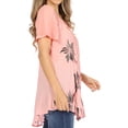 thumbnail image 4 of Sakkas Albina Island Relaxed Fit Embroidery Cap Sleeves Blouse / Top - Guava - Plus Size, 4 of 5