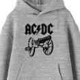 thumbnail image 2 of AC/DC Monochrome Logo and Cannon Youth Heather Gray Graphic Hoodie-XL, 2 of 7