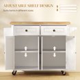 thumbnail image 4 of CoSoTower Kitchen Island with Storage, Rolling Trolley Cart with Rubber Wood Top, Spice Rack, Towel Rack, Grey, 4 of 7