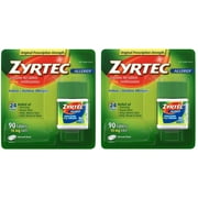 Zyrtec Cetrizine HCl/Antihistamine, 10mg, 90 Count, Pack of 2