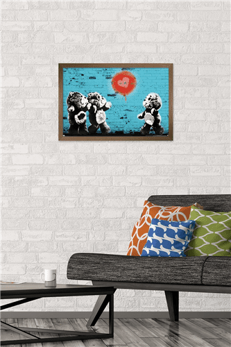 Care Bears - Heart Balloon Wall Poster, 14.725" x 22.375" Framed