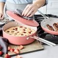 thumbnail image 6 of GreenPan Nova 10” Frying Pan Skillet and 4.37QT Sauté Pan with Lid, Oprah’s Favorite Things 2024, Ceramic Nonstick, Induction Suitable, Sear, Fry, Broil, Dishwasher & Oven Safe, Coral, 6 of 8