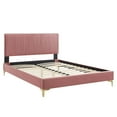 thumbnail image 3 of Modway Peyton Performance Velvet Queen Platform Bed in Dusty Rose, 3 of 10