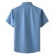 thumbnail image 5 of Camisas Elvqul de Caballero Liso Azul Claro Manga Corta Playa con Solapa Botones Con Bolsillos, 5 of 9