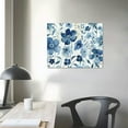 thumbnail image 3 of COMIO Flower Canvas Wall Art Blue Floral Canvas Painting Pictures for Gallery Wall Decor Butterfly Flies in Indigo Flowers Canvas Prints Artwork for Living Room Bedroom Home Wall Decorations, 3 of 4