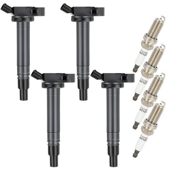 ECCPP UF507 4 ignition coils with 4 iridium Spark Plugs for Toyota for Lexus for Scion TC L4 2.5L 2.7L C1596 UF-507 UF-587