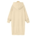thumbnail image 4 of Chandail à Capuche pour Femmes Robe Longueur Genou Long Chandail-Over Hauts Fendus Automne Hiver Chandail en Peluche, 4 of 7
