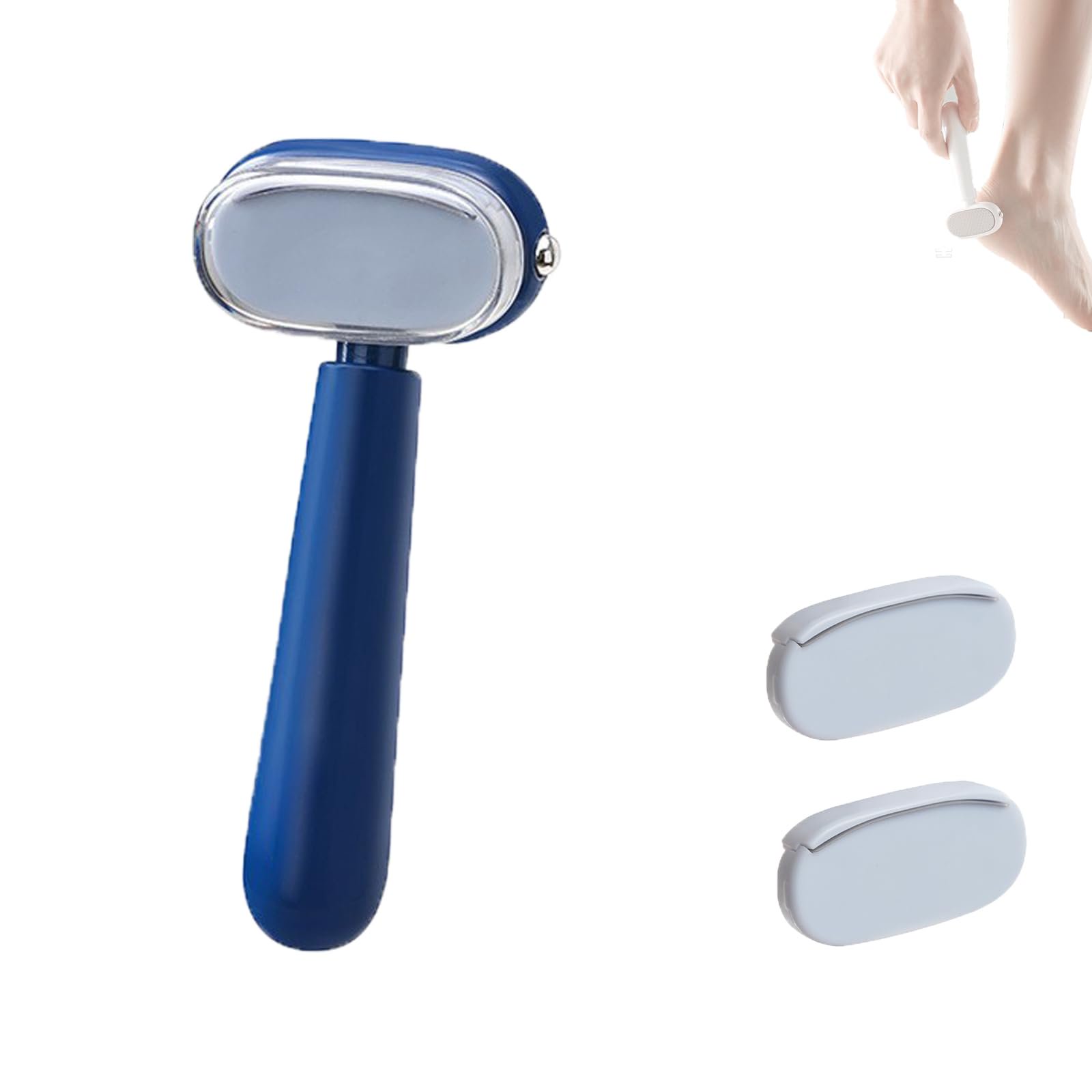 Dual-Sided Foot Callus Remover for Feet, Pedicure Foot Care Tool, Reusable Stainless Steel Foot File & Callus Shaver with Dead Skin Scraper, Wet or Dry Use