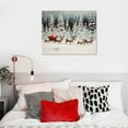 thumbnail image 4 of ONETECH Christmas Wall Art Print Santa Sleigh and Reindeers Poster Snowy Pine Forest Winter Landscape Canvas Painting For Living Room Holiday Decoration Unframed, 4 of 4