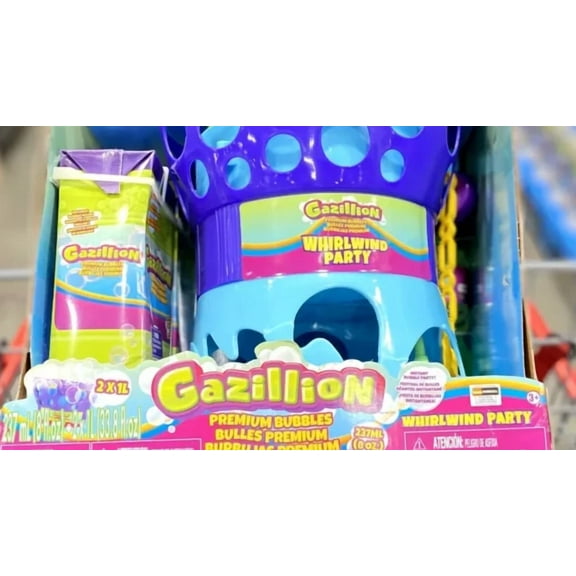 Gazillion Premium Bubbles Whirlwind Party Machine with 2 x 1L Bubble Solution Refill Pack