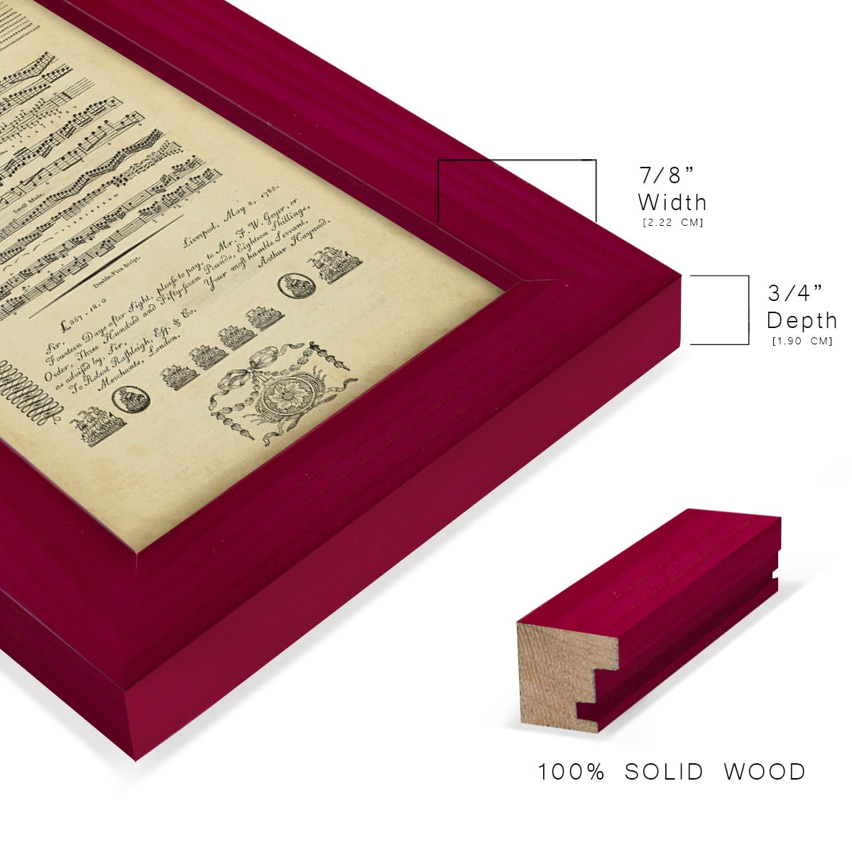 Deckled Encyclopediae V (AS) -Framed Print w/glass-Cherry Red