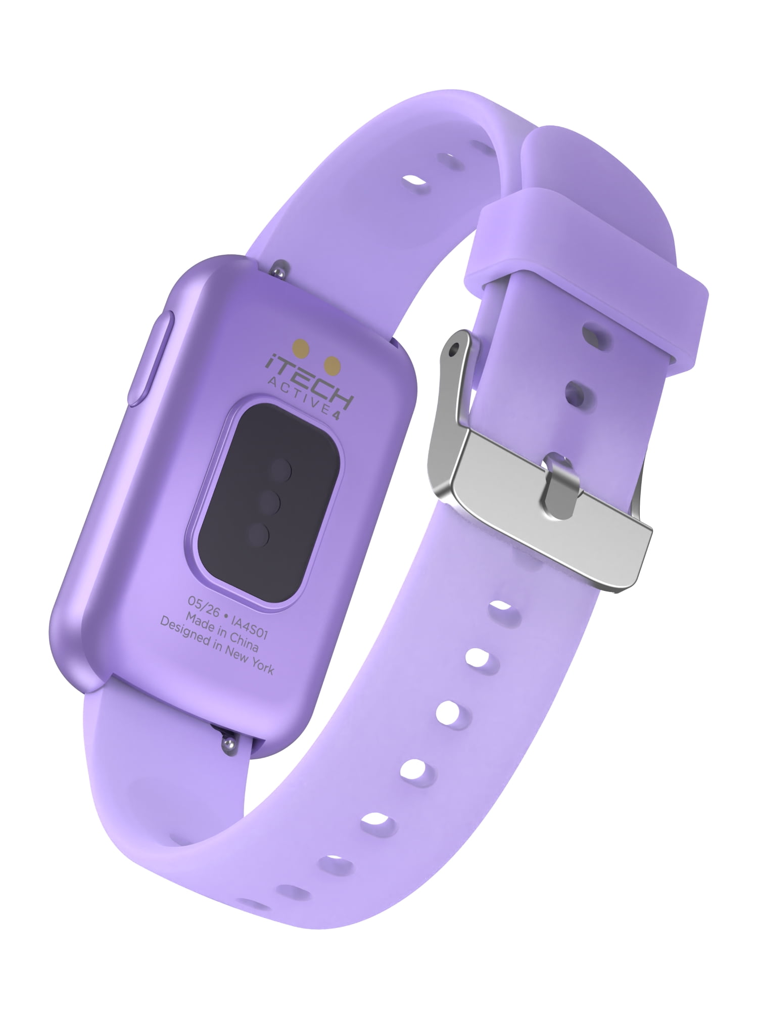 iTech Active 4 Unisex Adult Smartwatch Fitness Tracker, Purple, Silicone Strap