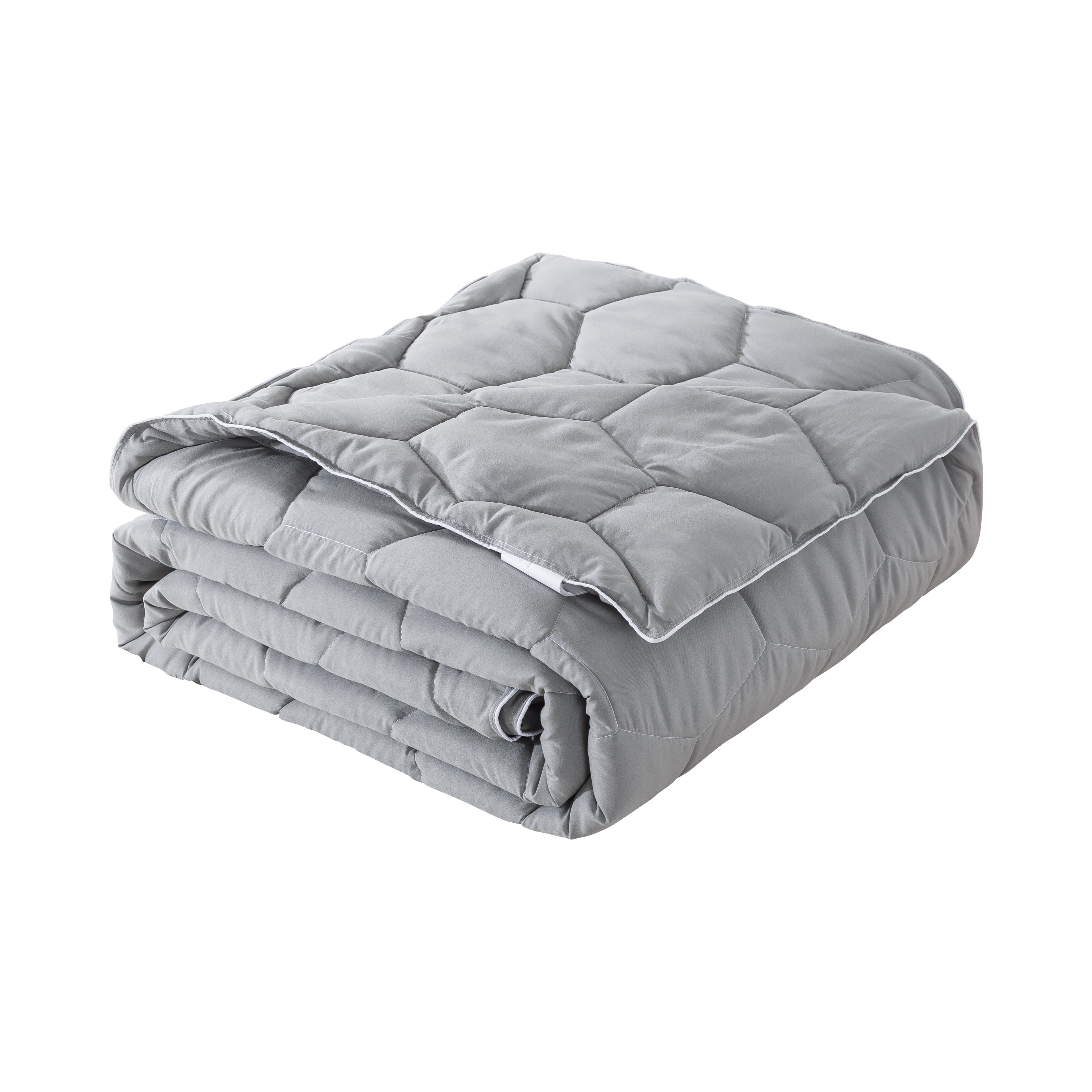 Honeycomb Down Alternative Blanket - Neutral Gray/Bright White - Full/Queen